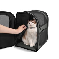 Sac à dos de transport pour animaux de compagnie, fourni par l'usine, accessoires pour animaux, souple, pliable, anti-rayures, en maille, approuvé par les compagnies aériennes, avec roulettes pour le voyage