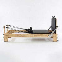 Reformer Pilates Commercial en Chêne, Équipement d'Entraînement Multifonctionnel Réglable pour Studio, Fitness et Yoga