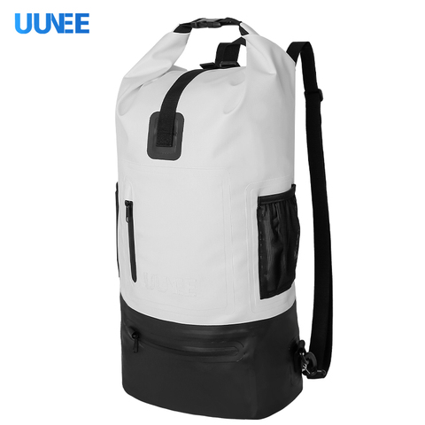 420D PU TPU Black White Series Lightweight Large Capacity Waterproof Backpack Daily Use Outdoor Camping Custom Backpack