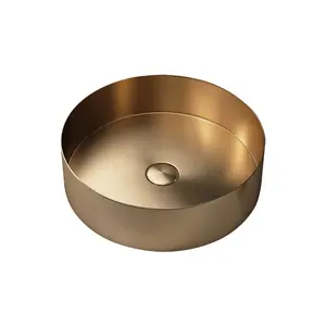 Neuankömmling Gold Runde Single Bowl Küchen spülen 3040 Edelstahl Badezimmer Hand waschbecken