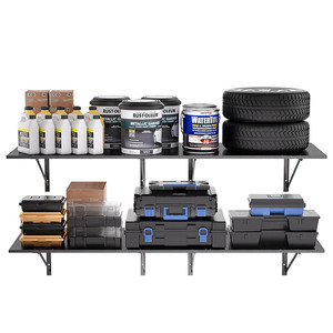 JH-Mech 2Pack 2X6Ft מדפי מוסך 72 אינץ' מדף קיר מוסך מתלה אחסון מדפים צפים מוסך מתכת מדפי קיר - Product Image 6