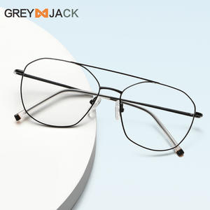กรอบแว่นตาโลหะสีเทาแจ็คเมทัลทรงสี่เหลี่ยมกรอบเต็มขาแว่นแบบสปริงโหลดแว่นสายตาสำหรับทุกเพศ ME2005 - Product Image 3