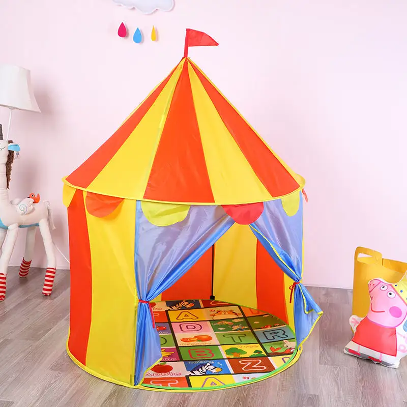 Protección de calidad Pop Up Toy Tent Stripe Pattern Kids Play Yurt Carpas