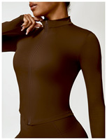 Offre Spéciale Ensemble 4 Pièces Sport Fitness Grande Taille Femme, Legging de Course Taille Haute Manches Longues et Ensemble Yoga Entraînement