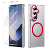 Funda Magnética Transparente Antiamarilla para PC con Marco Metálico Plegable, Antigolpes y Anticaídas para Modelos Samsung