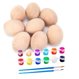 Huevos de Madera Falsa sin Pintar, Kit de Huevos Falsos de Pollo, Manualidades DIY, Animando a las <span class=keywords><strong>Gallinas</strong></span> a Poner Huevos, 2,5 Pulgadas, 8 Unidades - Product Image 1