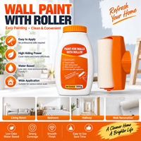 Kit de rouleau de peinture murale DIY avec bouteille de peinture pour la réparation et la rénovation des murs intérieurs