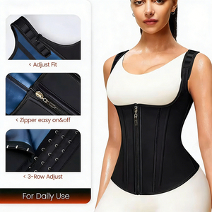 Gilet <span class=keywords><strong>de</strong></span> <span class=keywords><strong>sudation</strong></span> personnalisé avec logo pour femme, gaine amincissante pour l'entraînement, <span class=keywords><strong>ceinture</strong></span> <span class=keywords><strong>de</strong></span> maintien <span class=keywords><strong>de</strong></span> la taille avec fermeture éclair - Product Image 2
