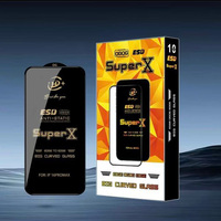 Protection d'écran en verre trempé HD Super X 9H 0,4 mm à colle intégrale, directement de l'usine, compatible OEM pour iPhone 17 Pro Max, Samsung et Huawei