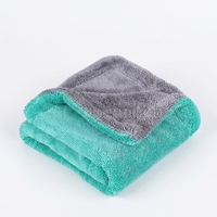 Serviette de séchage pour voiture en microfibre double face super absorbante LC, en polaire corail, 1200-1400GSM, épaisse et moelleuse, pour le detailing automobile