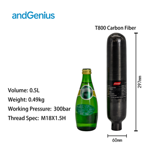 AndGenius Yüksek Basınçlı 0.5L 0.7L Karbon Fiber Şişe <span class=keywords><strong>300bar</strong></span> Fabrika Satışı PCP için Karbon Fiber Tüp - Product Image 2
