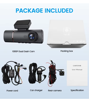 Caméra Embarquée 4K IPS Double Objectif Enregistreur Vidéo 3 Canaux pour Tous les Modèles de Véhicules avec Connectivité Wi-Fi Boîte Noire pour Caméras de Tableau de Bord