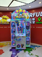 Máquina de garras mini operada con monedas, con premios de caja ciega 'Cielo Colorido' y llaves mágicas, para centros de juego interiores