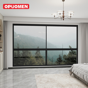 OPUOMEN moderna <span class=keywords><strong>finestra</strong></span> orizzontale con isolamento termico e acustico in lega di alluminio scorrevole con doppi vetri - Product Image 1