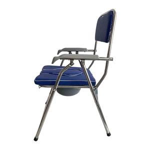 Stainless Steel <b>Commode</b> Chair <b>Folding</b> With Seat Pad For Elderly Hospital Use - Product Image 2
