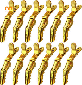 Logo personnalisable anti-dérapant or grandes pinces croco pour cheveux épais style et sectionnement pince crocodile - Product Image 1