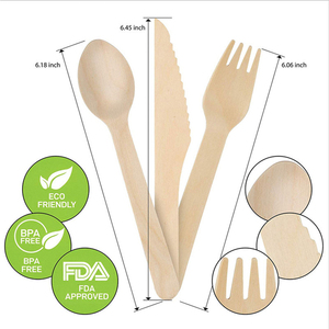 Ensemble de couverts jetables en bois vert 100% naturel Estick pour le camping - Fournisseur direct d'usine - Product Image 4
