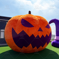 Citrouille gonflable géante d'Halloween, Jack O'Lantern géant et moelleux pour décoration extérieure de jardin, cour, fête, festival, exposition