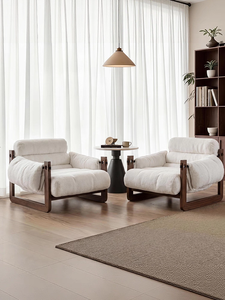 Fauteuil inclinable de style mi-siècle, rustique, en bois massif, de style médiéval, pour la maison, pour le salon ou le balcon, design décontracté - Product Image 6
