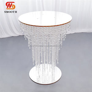 Miroir de luxe lisse plinthes de mariage en argent support de fleurs de mariage plinthes en cristal présentoir décoration de mariage - Product Image 3