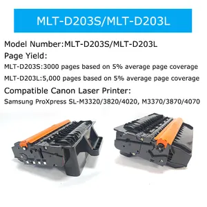 Cartucho de toner compatível MLT-D203S MLT-D203L para Samsung Pro Xpress SL-M3320/3820/4020, M3370/3870/4070