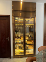 Cave à vin moderne en acier inoxydable et bois massif, 18, 20, 32, 60 bouteilles, style européen, température constante