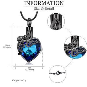 Aço inoxidável Borboleta Coração Urna Colares Cremação Jóias para Cinzas para Mulheres Homens Memorial Human <span class=keywords><strong>Ashes</strong></span> Pendant - Product Image 2