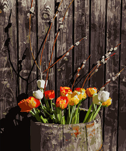 Hiện đại hoa loạt DIY kỹ thuật số sơn handpainted dầu trên vải dropshipping cho shopify cho hoa - Product Image 4