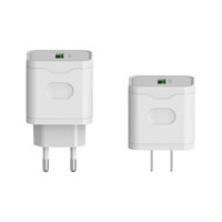 OEM produsen Harga bersertifikat USB-A 18W QC3.0 3A pengisian cepat pengisi dinding Set Tipe c kabel EU standar AS untuk ponsel