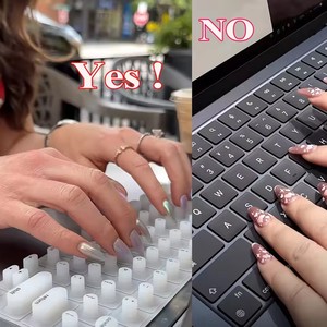 Waterproof Non-Slip <strong>Silicone</strong> Laptop <strong>Keyboard</strong> <strong>Cover</strong> Long Nail Typing Convenience Convenient for Nail Art-Convenient Long Nails