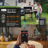 Termometer BBQ Daging Remote Control Bluetooth Wifi, Termometer BBQ Digital Dapat Diisi Ulang Cerdas untuk Memanggang Pizza dengan Magnet