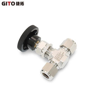 Válvula de Aguja Manual de 1/2'' con Cuerpo Forjado y Férula para Agua y Aceite, 3000 PSI, Válvula de Aguja para Línea de Aire con Estructura Angular - Product Image 3