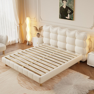 <span class=keywords><strong>Letto</strong></span> Moderno Stile Nuvola Crema, Imbottito, con <span class=keywords><strong>Testiera</strong></span> Morbida Trapuntata, Disponibile nelle Misure Queen e King, per Arredamento Camera da <span class=keywords><strong>Letto</strong></span> - Product Image 2