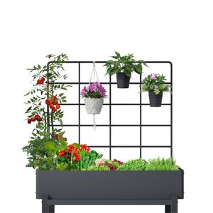 <span class=keywords><strong>Jardinière</strong></span> surélevée <span class=keywords><strong>avec</strong></span> treillis, potager surélevé sur pieds, jardinières extérieures pour patio, légumes et herbes aromatiques - Product Image 5