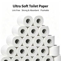 Rouleau de papier toilette jetable sans peluches, 1/2/3/4 plis, doux et absorbant, pour la maison, l'hôtel et les toilettes commerciales