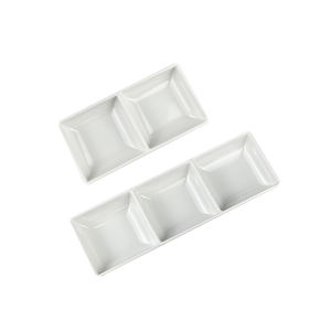 Plat à sauce mélamine 2 compartiments 3 compartiments plat à sauce en plastique plat épicé <span class=keywords><strong>bateau</strong></span> à sauce - Product Image 1