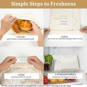 Bolsas <span class=keywords><strong>de</strong></span> Pan Reutilizables <span class=keywords><strong>de</strong></span> Cera <span class=keywords><strong>de</strong></span> Abeja para Pan Madre y Pan Casero, Paquete <span class=keywords><strong>de</strong></span> 2, Extra Grandes, <span class=keywords><strong>de</strong></span> Algodón, con Asa <span class=keywords><strong>de</strong></span> Hebilla, Libres <span class=keywords><strong>de</strong></span> Plástico - Product Image 4