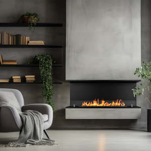 Cheminée au bioéthanol encastrable Cheminée bio trifaciale ouverte à 3 faces 120x50cm Cheminées de marque TREVI 120 made in italy DIVINA FIRE - Product Image 2