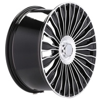 Nouvelles jantes en alliage multi-rayons JXAP 18-20 pouces 5x112 Noir brillant finition usinée compatibles avec Audi A6 Mercedes Classe E/S & Maybach