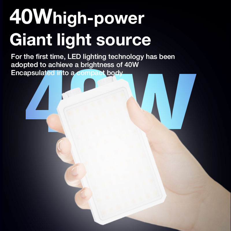 40W RGB Portable Video Light – 6400mAh Rechargeable 360° Full-Color LED for Content Creators - View 2