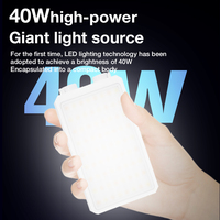 Lumière Portable 40W 6400mAh pour Photographie Enregistrement Vidéo RGB 360° Couleur Intégrale, Lumière Vidéo pour Créateur de Contenu Selfie Téléphone Caméra