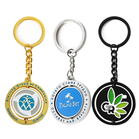 Porte-clés flottant en métal souvenir personnalisé avec rotation rotative et logo en métal Porte-clés imprimé époxy en alliage d'acier inoxydable et d'argent