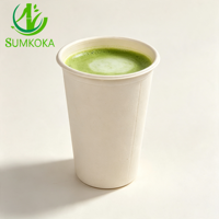 SUMKOKA Gobelet jetable écologique en bagasse de qualité supérieure 8oz 12oz 16oz, en fibre de canne à sucre biodégradable, pour café chaud