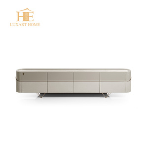 Mesa de TV de madera de diseño moderno de lujo Chimenea de madera maciza Soporte de TV Muebles de sala de estar para villas y hoteles - Product Image 1