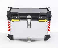 Boîtier latéral de moto universel personnalisé 45L 65L Boîtier supérieur étanche Boîte arrière Doublure en cuir Alliage avec logo personnalisé