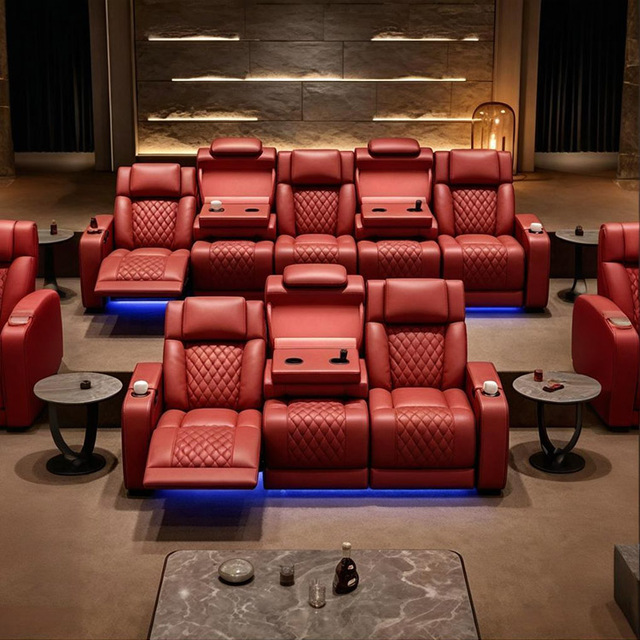 KMJ Electric Cinema Sofa Home Theater Furniture Cinema Interior Home Theater Laydown Table Recliner Sofa Chair