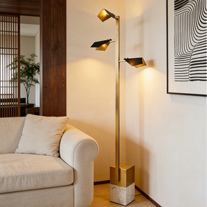 Copper Floor Lamp <b>Standing</b> Light Modern 3heads Drawing Room <b>Standing</b> Lamp Metal Floor Lamp Ins Led Floor Light for Hotel - Product Image 1