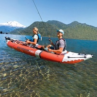Intex 68309 Excursion Pro 2 Gonflable Bateau À Rames Ensemble Kayak Canoë Pour La Pêche
