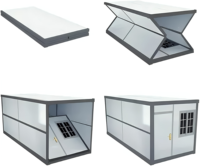Maison préfabriquée mobile portable pliable à 2 chambres avec salle de bain et bureau, maison modulaire pliable en conteneur