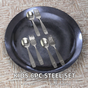 <span class=keywords><strong>CHILLOUT</strong></span> LIFE Ensemble de couverts pour enfants en acier inoxydable résistant à la rouille, 6 pièces, couverts de camping sûrs pour enfants et tout-petits (inclut 3 cuillères) - Product Image 2